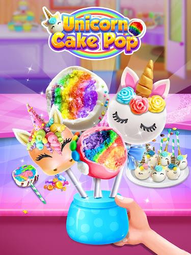 Unicorn Cake Pop - Sweet Food Captura de pantalla 1