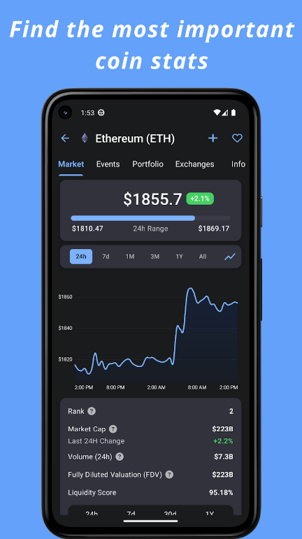 Crypto Hub Coin Stats Tracker Screenshot 4