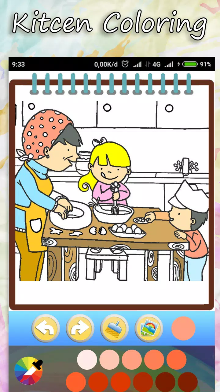 Coloring Kitchen Cooking page ภาพหน้าจอ 4