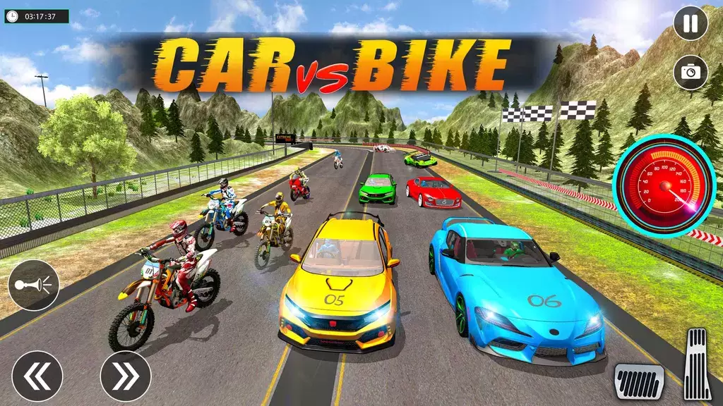 Sports Car vs Bike Racing Screenshot 1