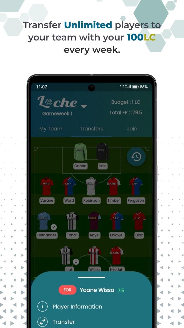 Loche Fantasy Football ဖန်သားပြင်ဓာတ်ပုံ 2