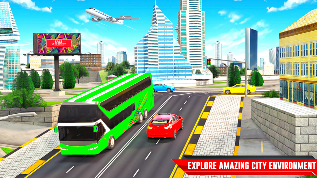 City Coach Bus Driving Sim 3D Capture d'écran 2