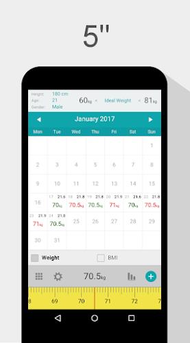 Weight Calendar Captura de pantalla 1
