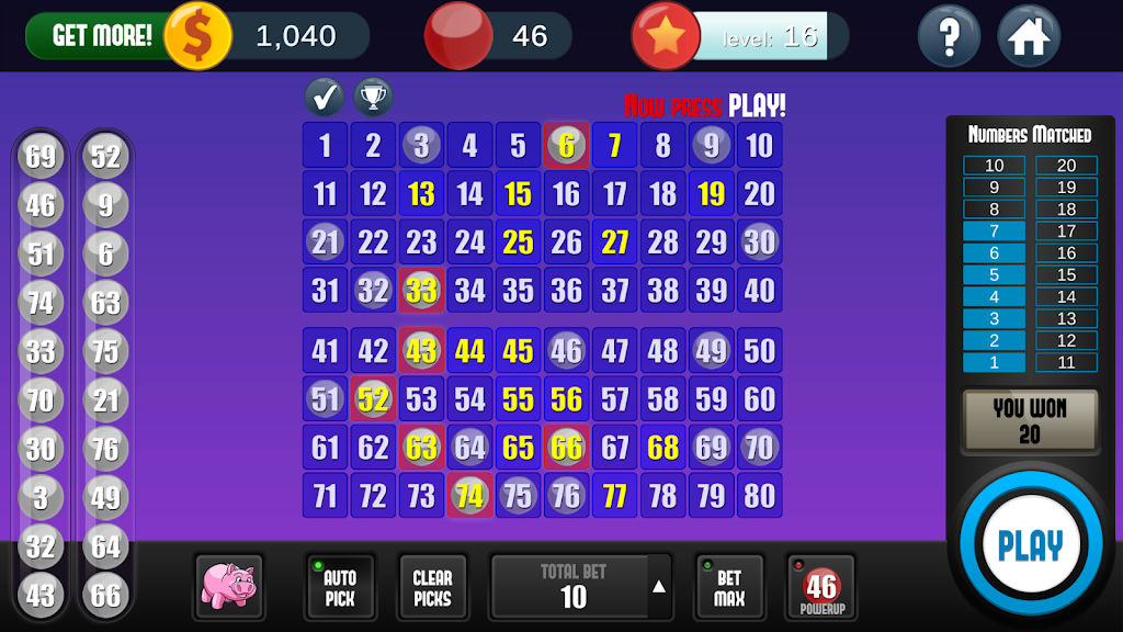Keno Free Keno Game स्क्रीनशॉट 4