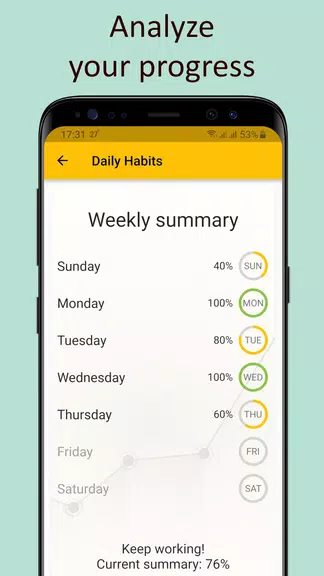 Daily activities tracker Zrzut ekranu 3