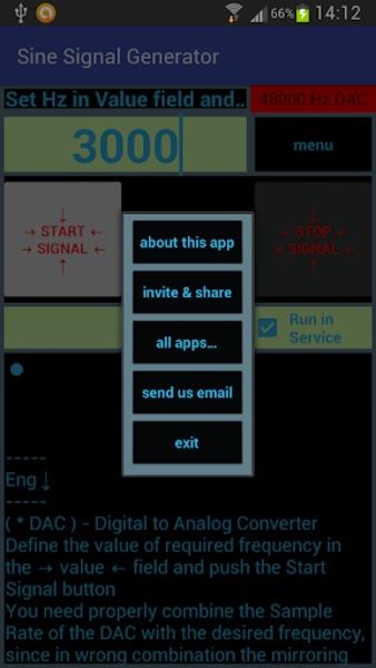Sine SignalnGenerator Screenshot 1
