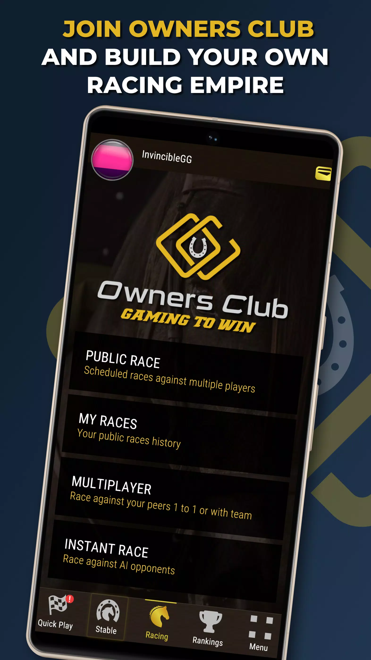 Owners Club - AI Horse Racing スクリーンショット 1