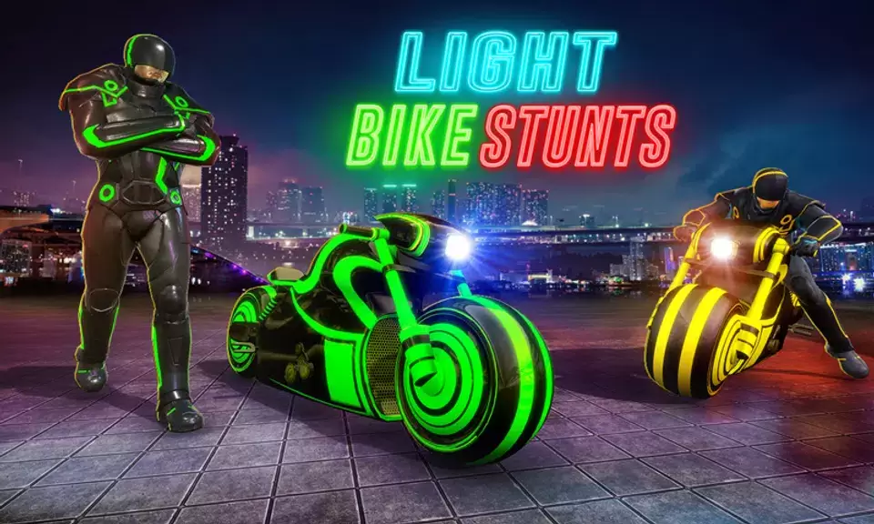 Light Bike Stunt Racing Game স্ক্রিনশট 4