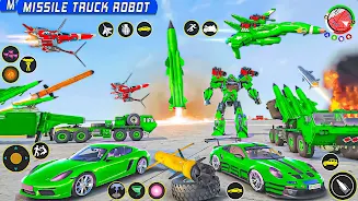 Army Truck Robot Car Game 3d Captura de pantalla 1