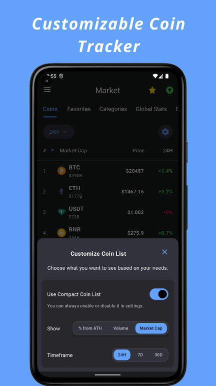 Crypto Hub Coin Stats Tracker Capture d'écran 3