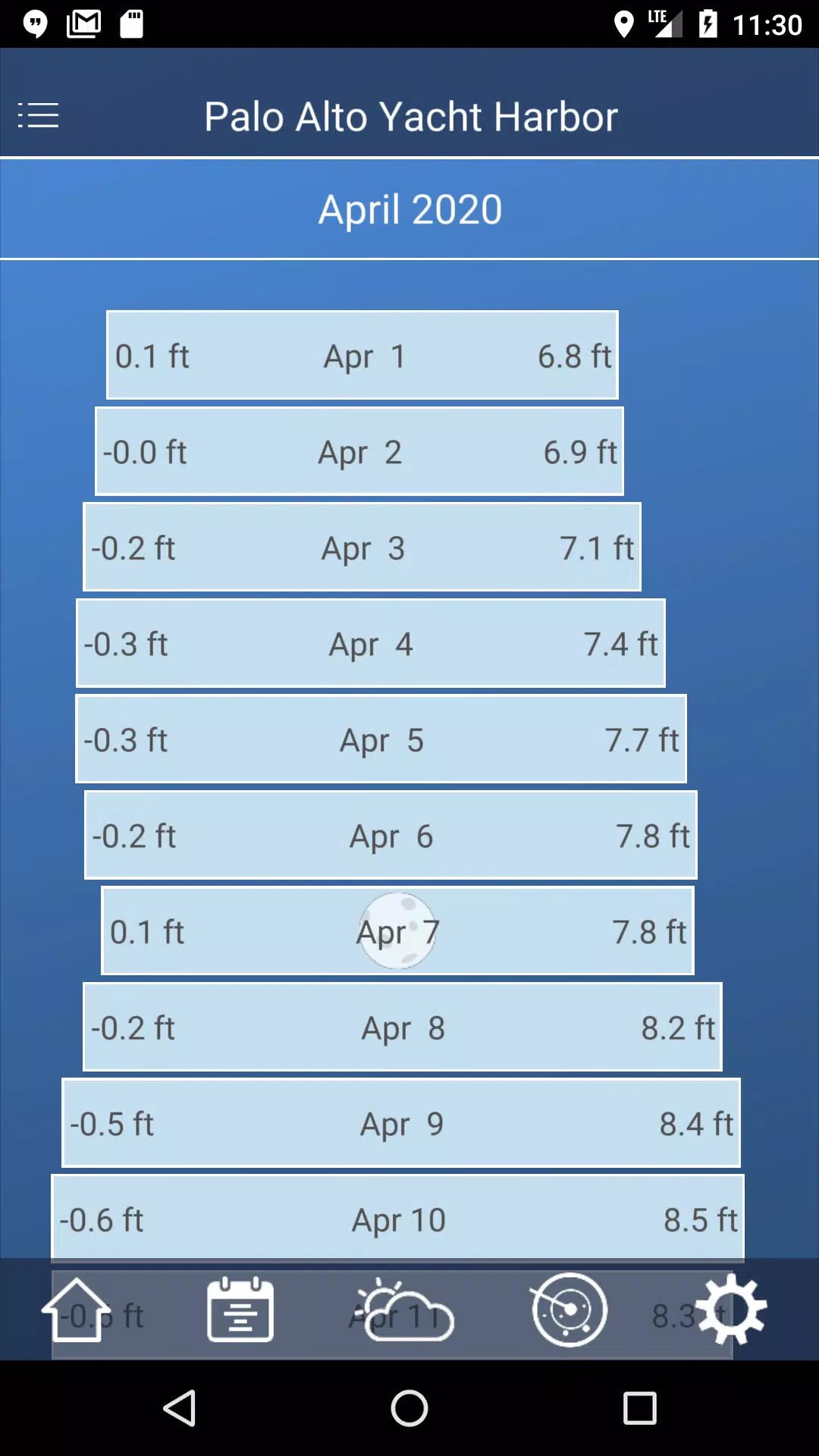 Tide Charts Screenshot 2