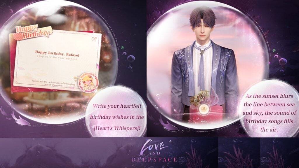 Célébration d'anniversaire de Rafayel dans Love and Deeppace cette année