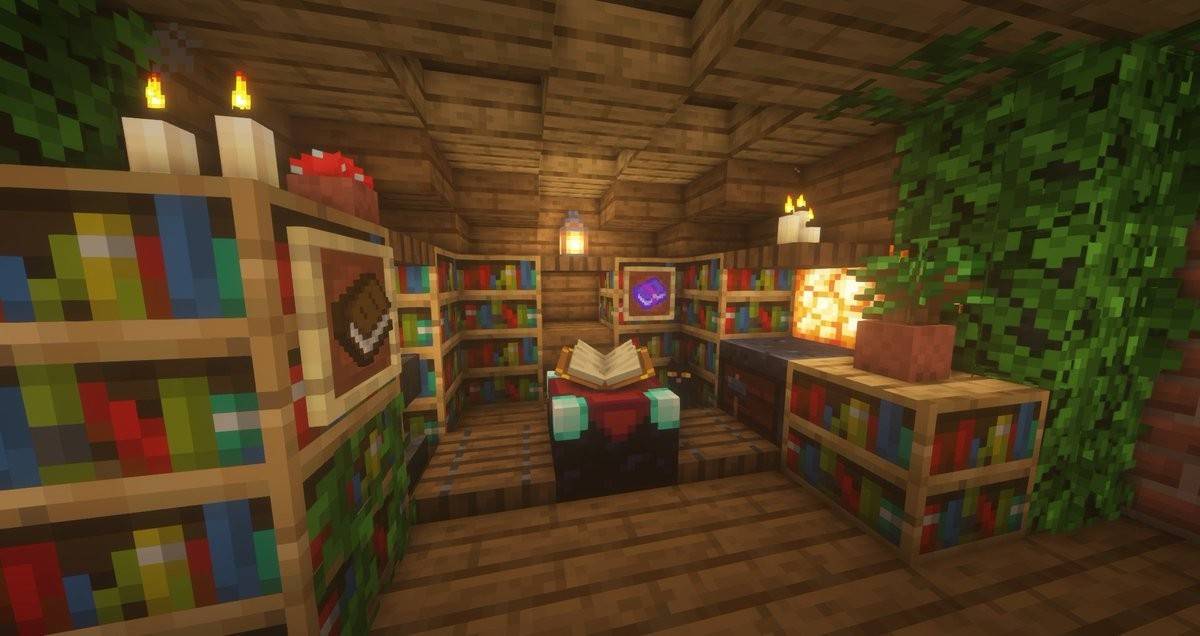 boekenplanken in Minecraft