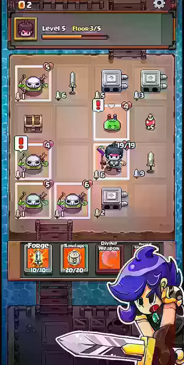 《格線遠征》遊戲畫面截圖,呈現動漫風格戰士在網格戰場上與背景敵軍交戰的場景