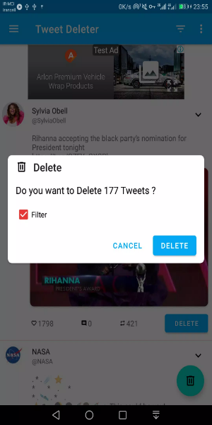 Tweet Deleter - Delete Your Tweets 스크린샷 1