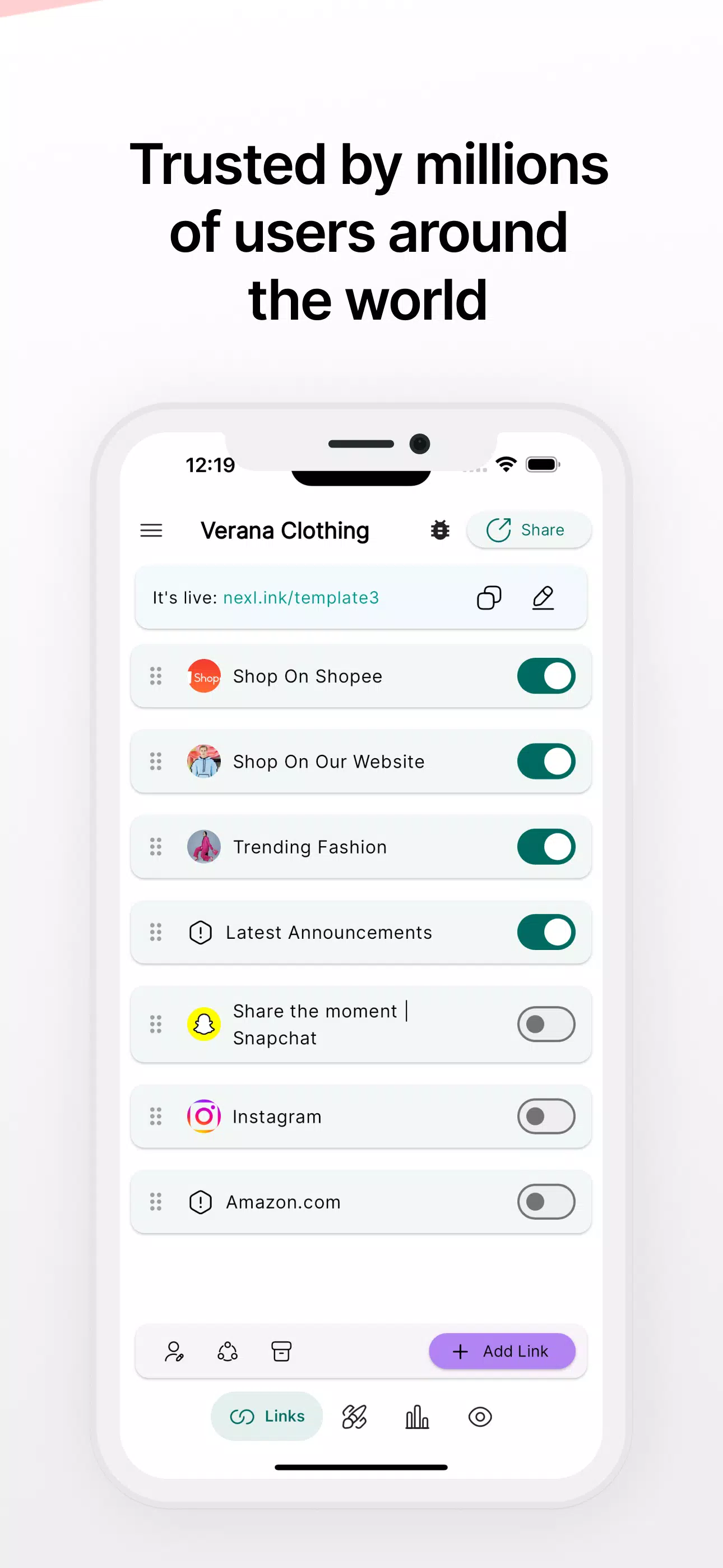Linktree in Bio Site: NexLink Tangkapan skrin 3