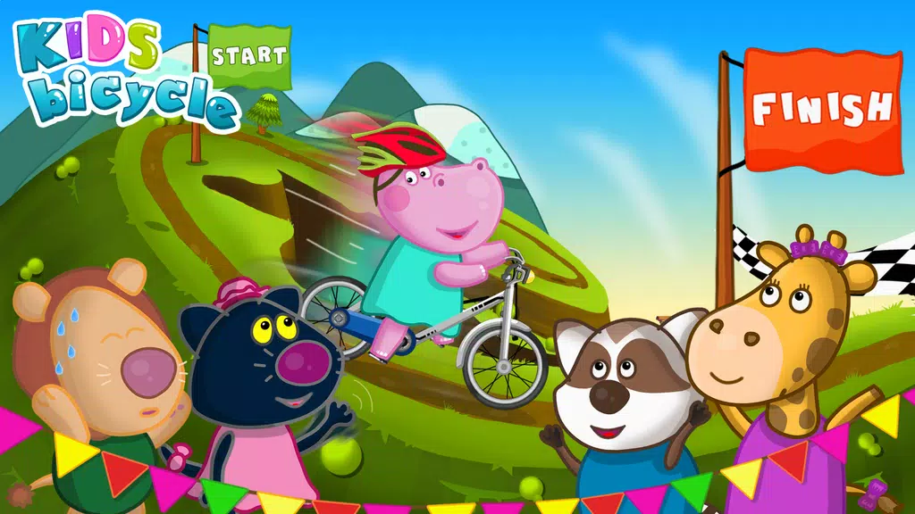 Hippo Bicycle: Kids Racing Tangkapan skrin 1