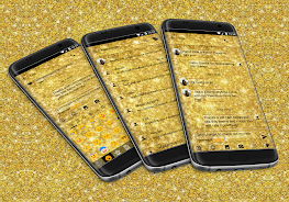 SMS Messages GlitterGold Glass 스크린샷 1