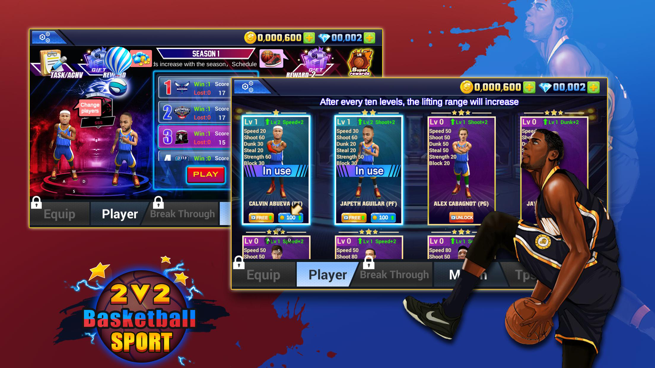 2 VS 2 Basketball Sports Screenshot 3