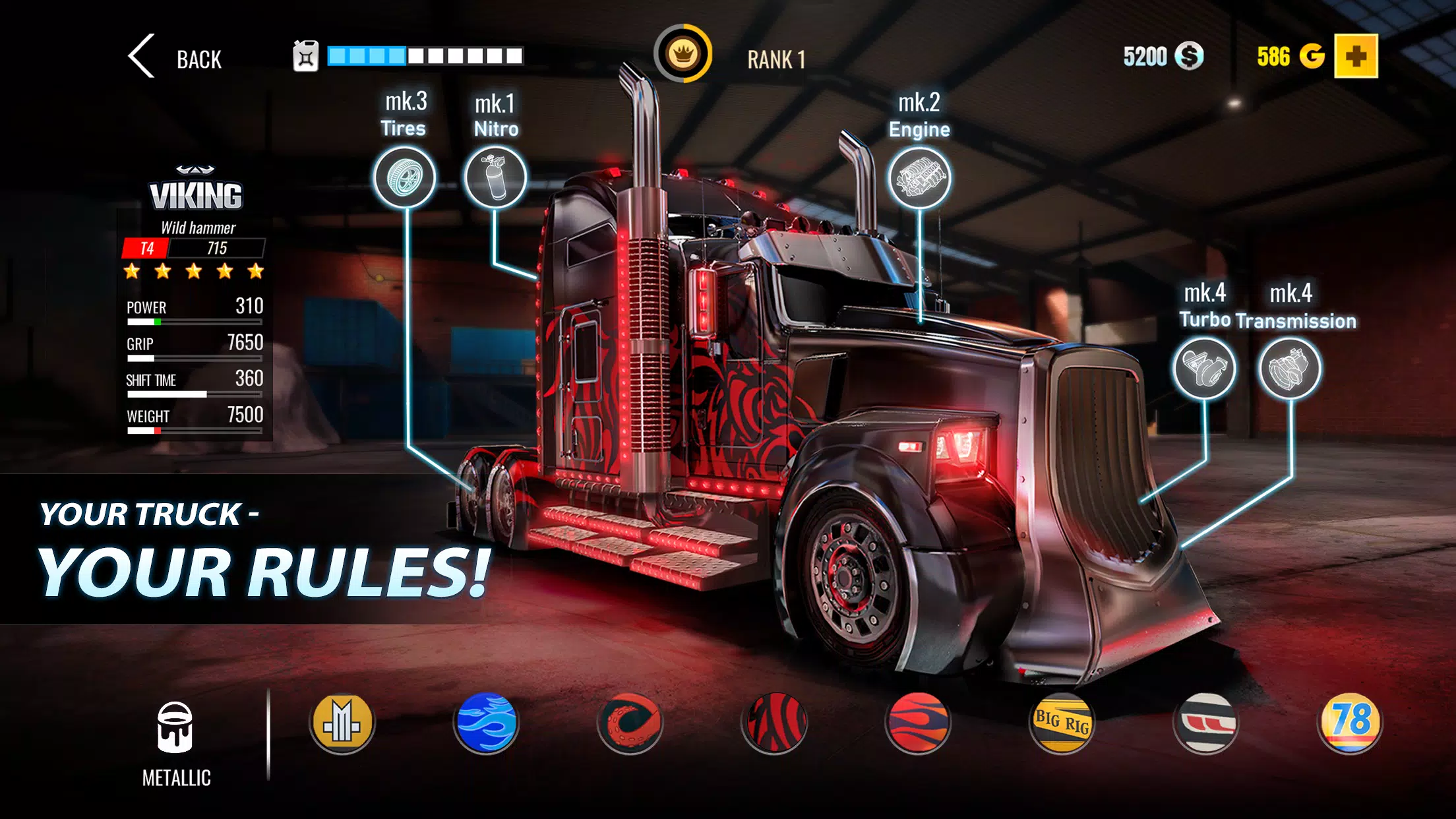 Big Rig Racing: Drag racing Screenshot 1