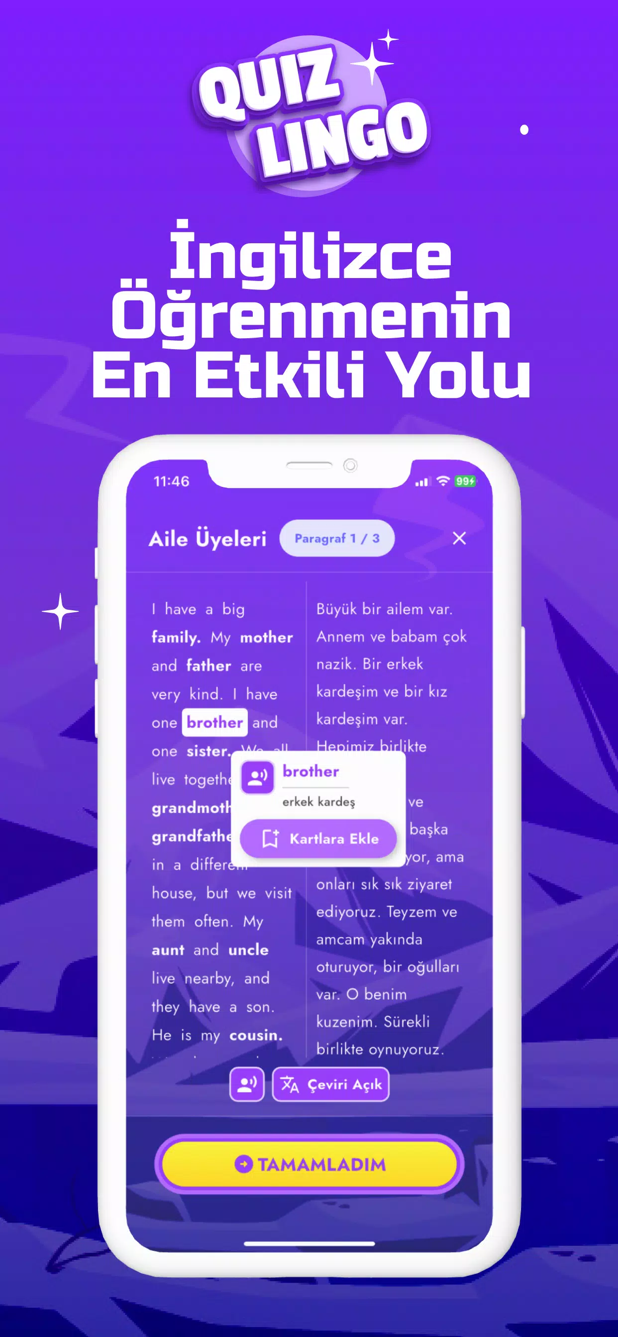 Quizlingo - İngilizce Öğren Tangkapan skrin 1