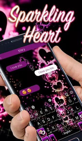 Sparkling Purple Heart Keyboard Theme স্ক্রিনশট 2