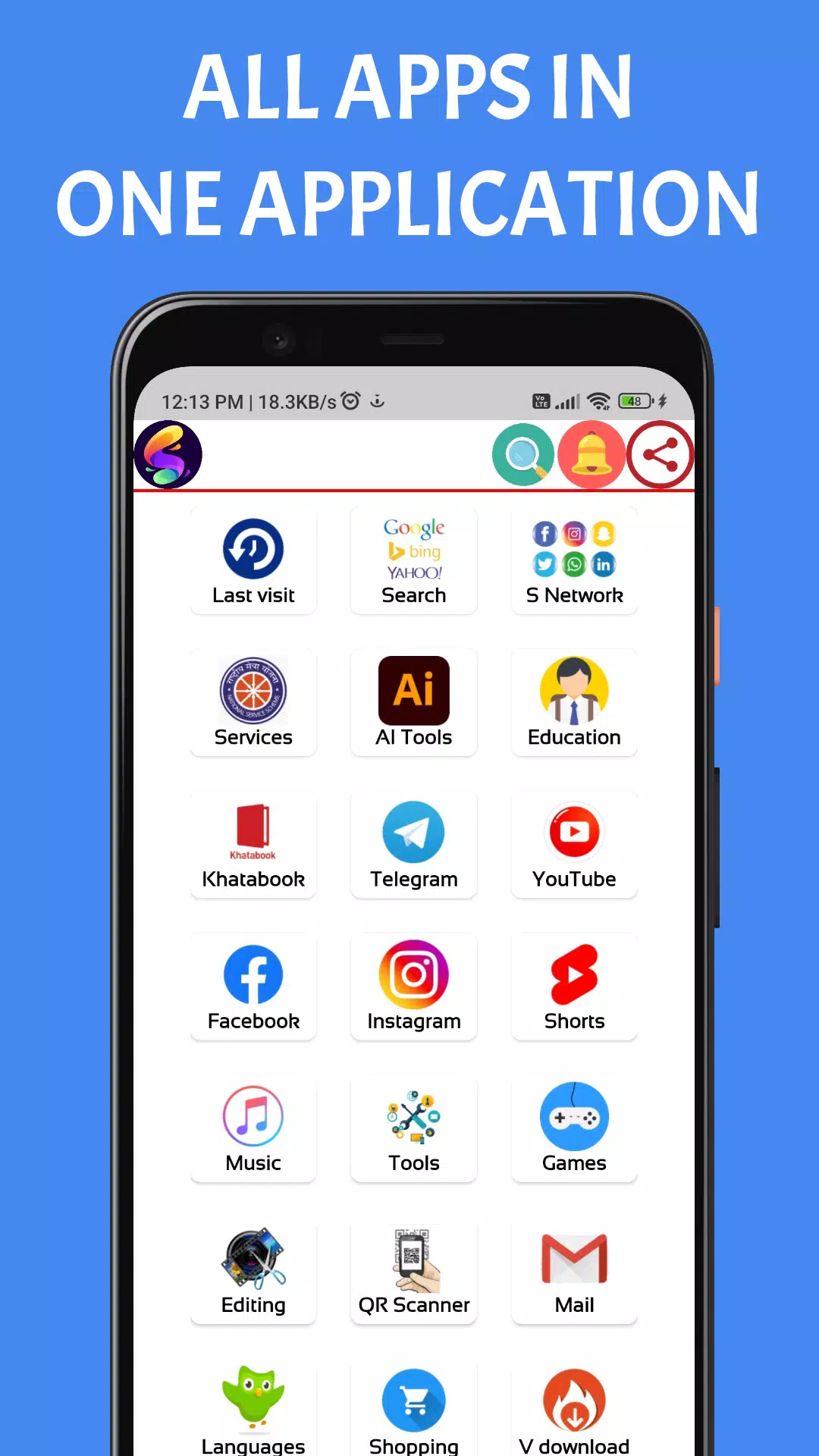 Snowzo : All Social Media Apps Captura de pantalla 1