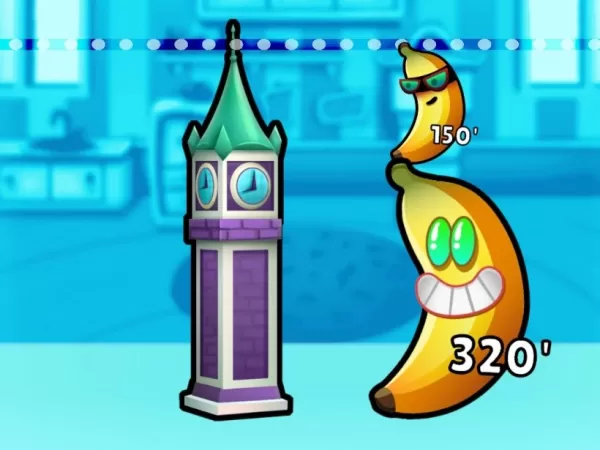 Pisang disusun untuk mengukur ketinggian Big Ben