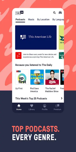 TuneIn Pro 電台：新聞、體育、音樂和廣播電台。應用截圖第2張