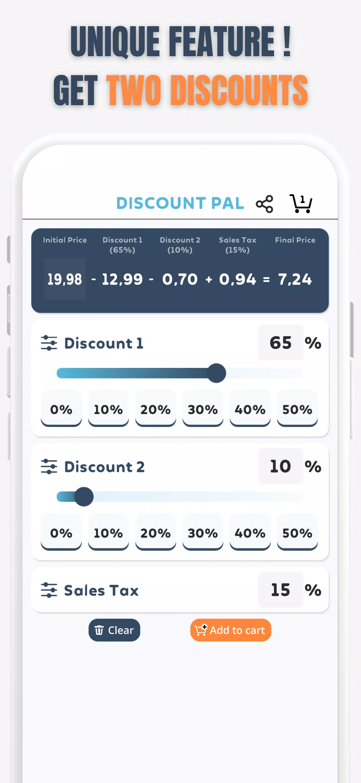 Percent Off Shoping Calculator স্ক্রিনশট 3