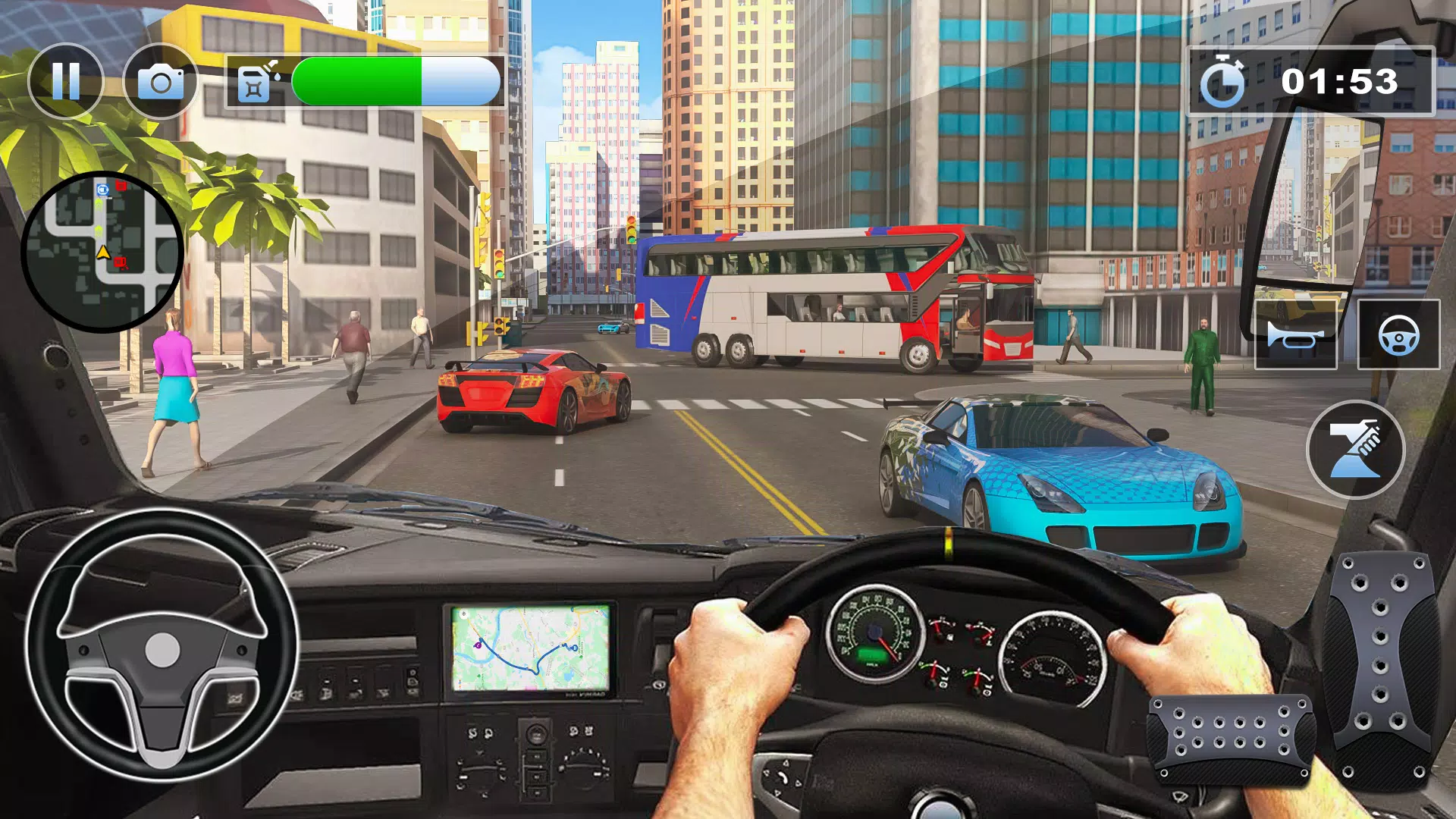 Bus Simulator : 3D Bus Games Tangkapan skrin 1