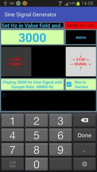 Sine SignalnGenerator Screenshot 3