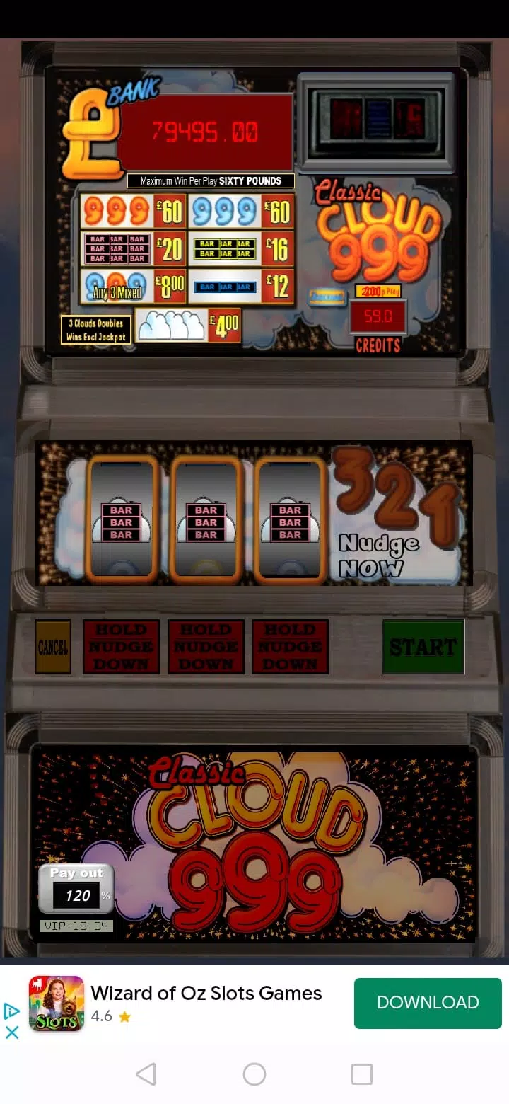 Cloud 999 UK Multi Stake Slot Screenshot 2