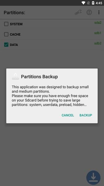 Partitions Backup and Restore Ảnh chụp màn hình 4