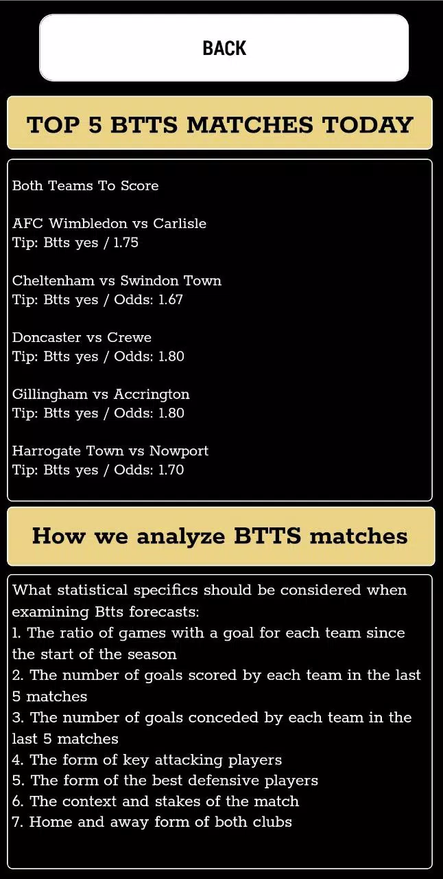 Btts predictions gg/ng Schermafbeelding 4
