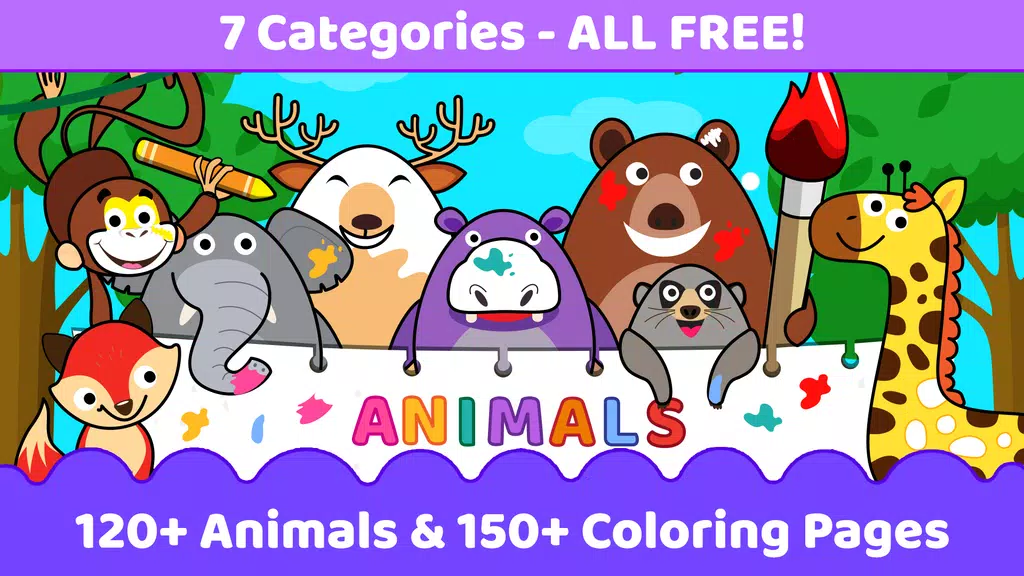 Animals for kids: Color & Draw Скриншот 1