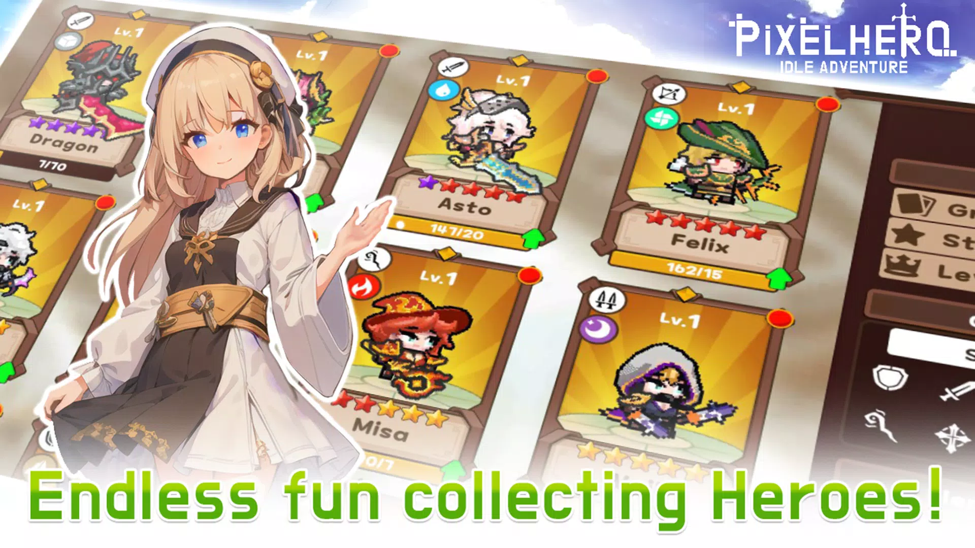 Pixel Heroes Idle ဖန်သားပြင်ဓာတ်ပုံ 2