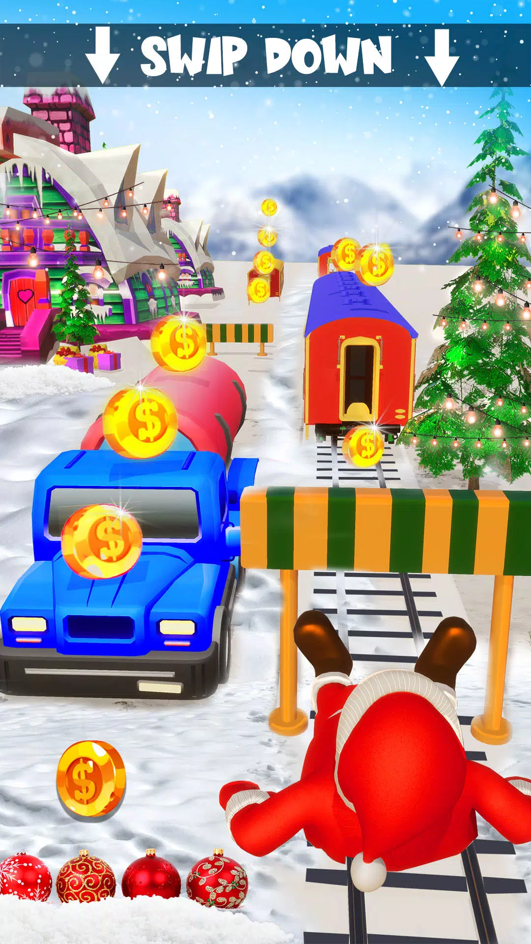 Xmas Santa Surfer Running Game Screenshot 4