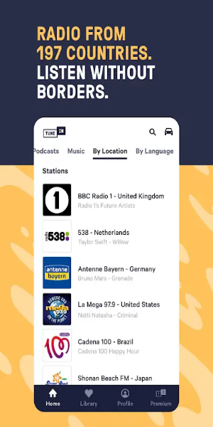 TuneIn Pro 電台：新聞、體育、音樂和廣播電台。應用截圖第1張