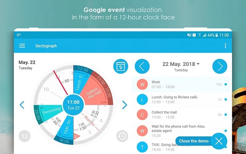 Sectograph. Day & Time planner Screenshot 1