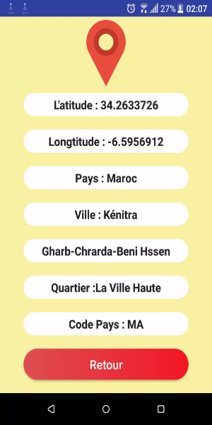 Géolocalisation ( Ma Position Actuelle ) Capture d'écran 1