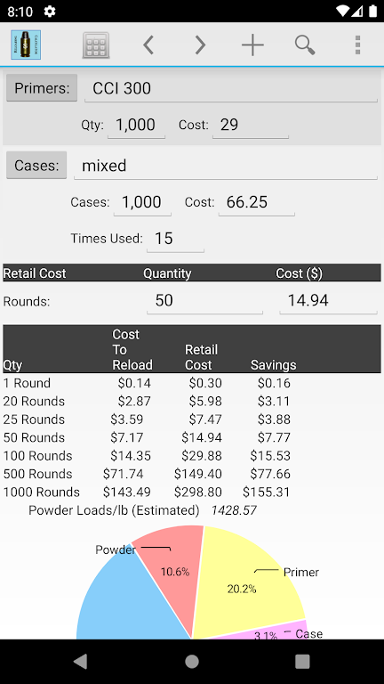 Reloading Calculator - Ammo Captura de pantalla 2