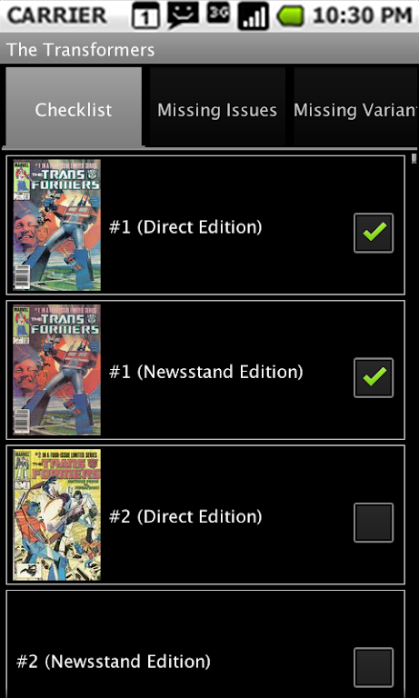 Comic Checklist Lite ဖန်သားပြင်ဓာတ်ပုံ 2