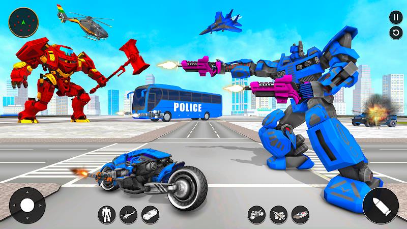 Police Bus Robot Bike Games ဖန်သားပြင်ဓာတ်ပုံ 4