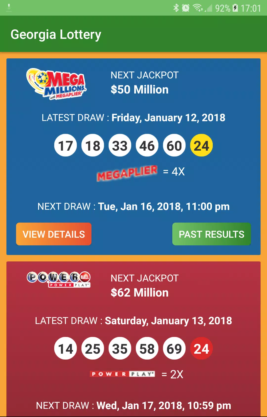 Georgia Lottery Results Captura de tela 3