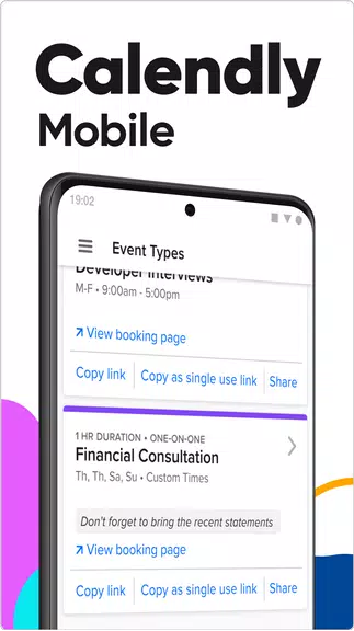 Calendly Mobile ဖန်သားပြင်ဓာတ်ပုံ 1