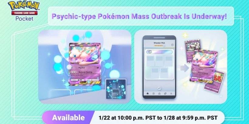 Pokémon TCG Pocket เริ่มต้นเหตุการณ์การระบาดครั้งใหม่ด้วยPokémonประเภท Psychic!