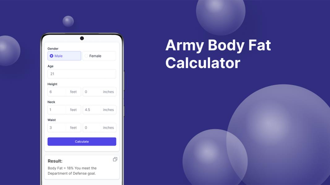 Army Body Fat Calculator Screenshot 3