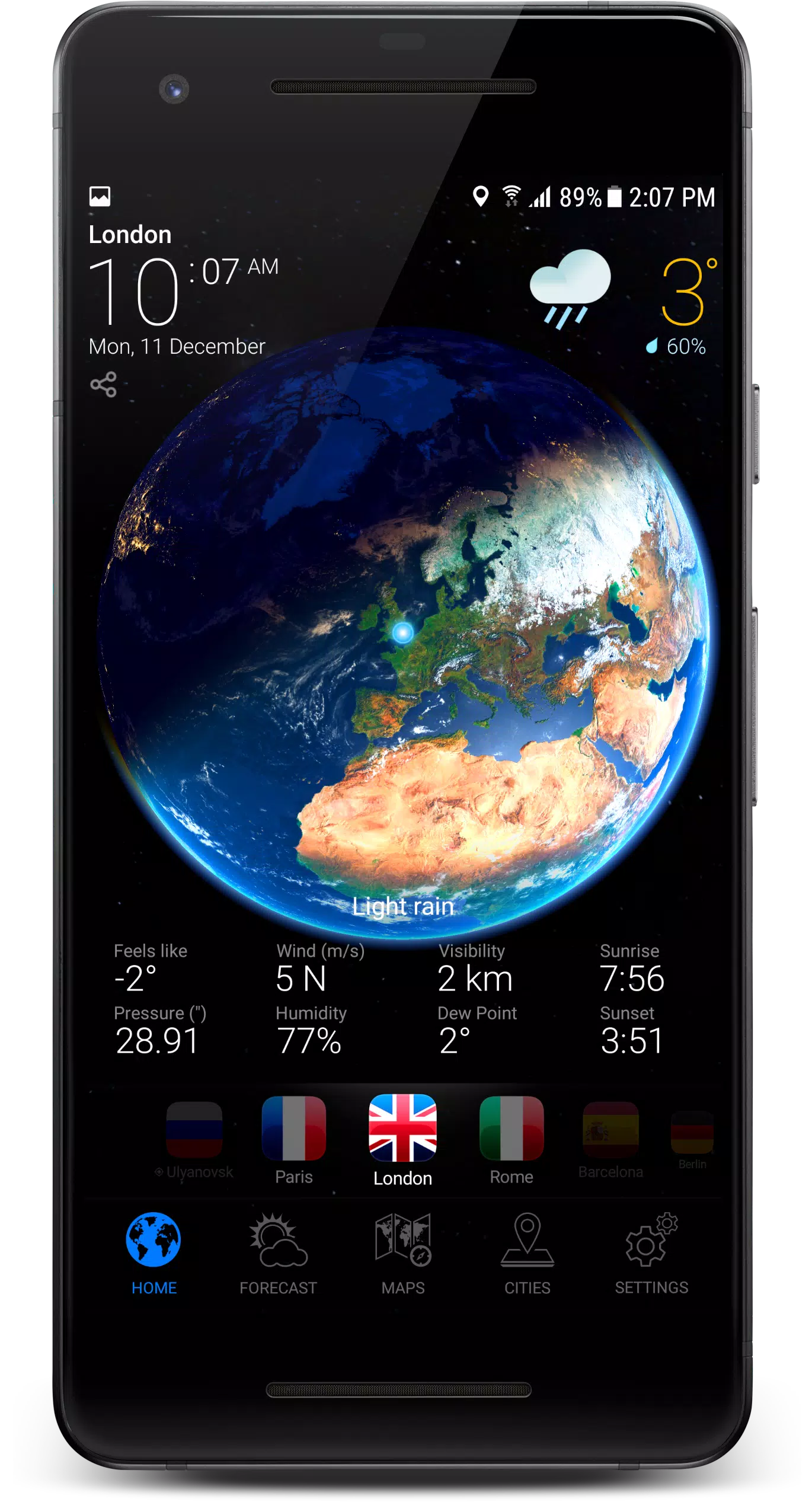 3D EARTH PRO - local forecast स्क्रीनशॉट 1