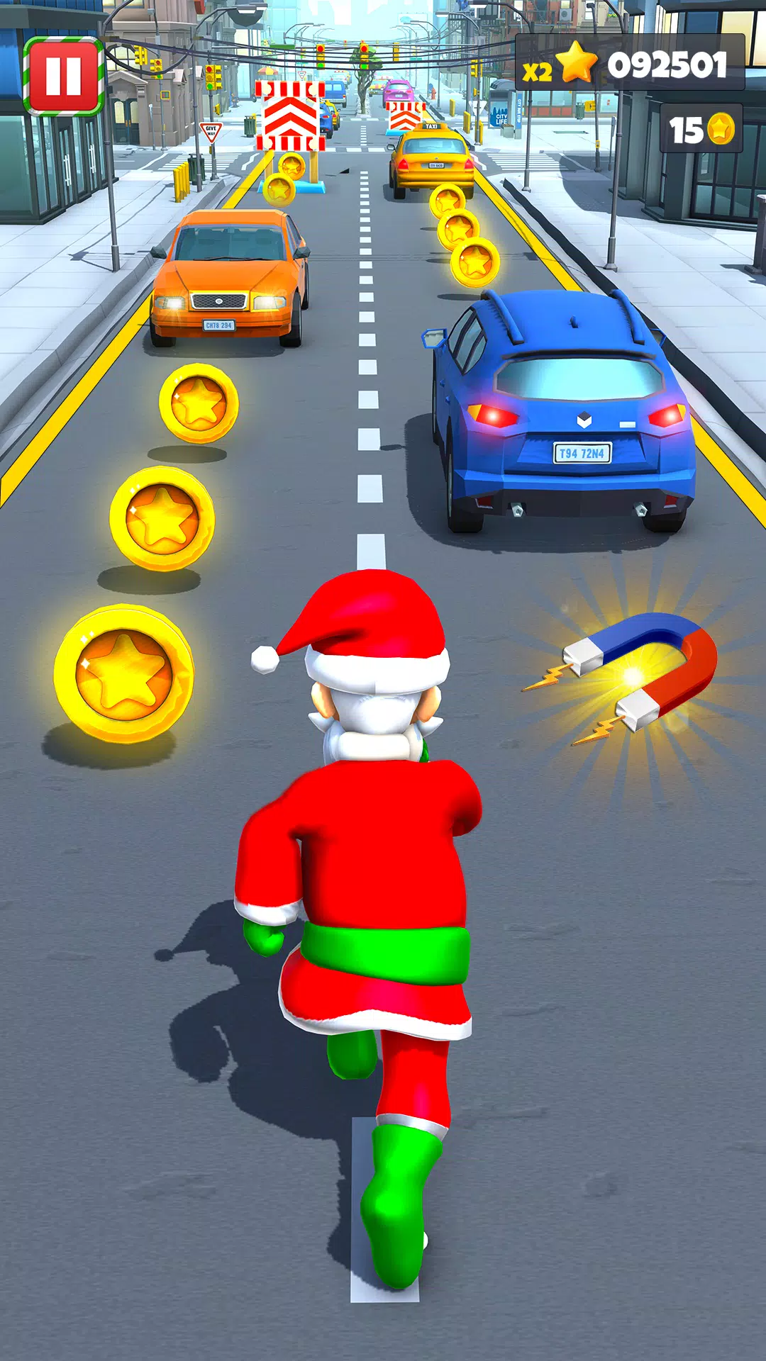 Xmas Santa Surfer Running Game Screenshot 2